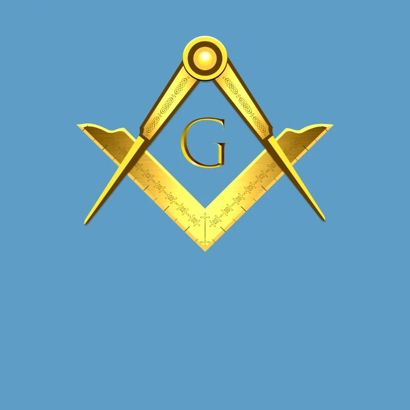 Masonic symbol angle compass gold freemasonry