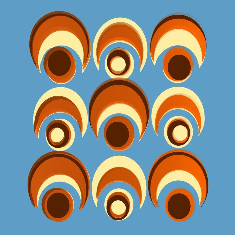 60s 70s Retro Pattern Circle Style Pattern
