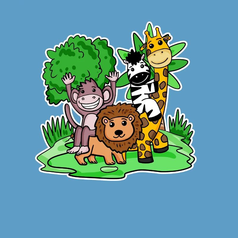 Cute Animals Monkey Lion Zebra Giraffe