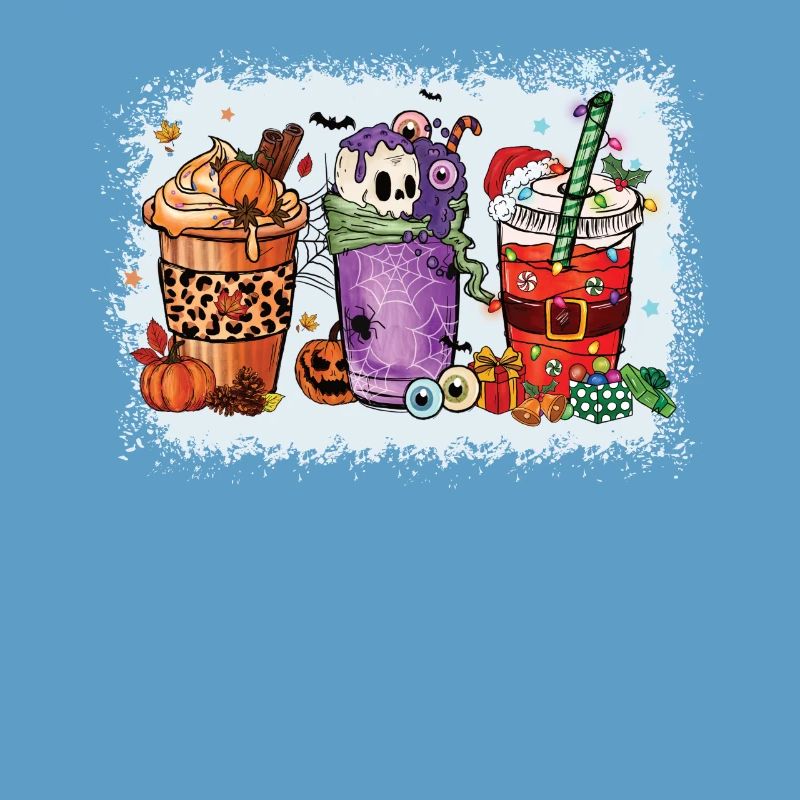 Coffee Cups Hallothanksmas Bleached
