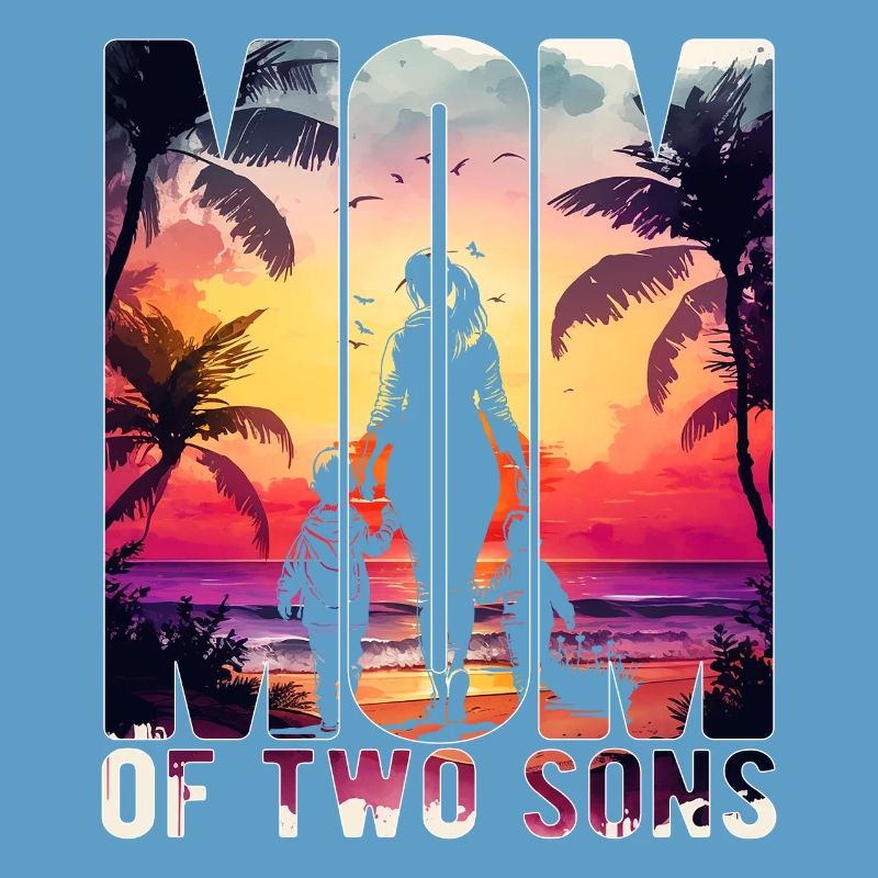 Mutter mit zwei Söhnen Muttertag Strand Mama Kind