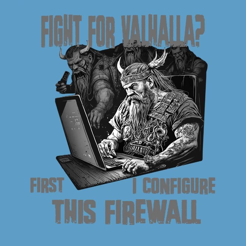 Firewall first Wikingerprogrammierer schwarz weiss