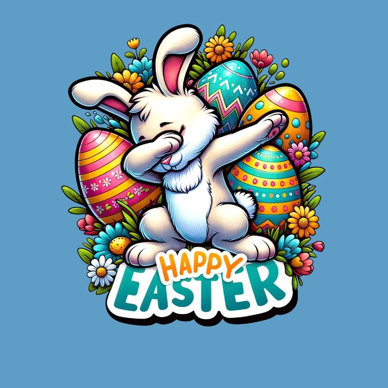 Happy Easter – Cute Easter Bunny with Dab Pose