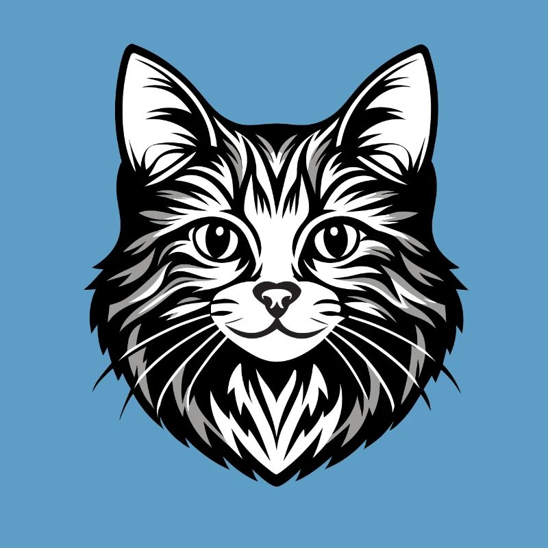 Illustration complexe de visage de chat