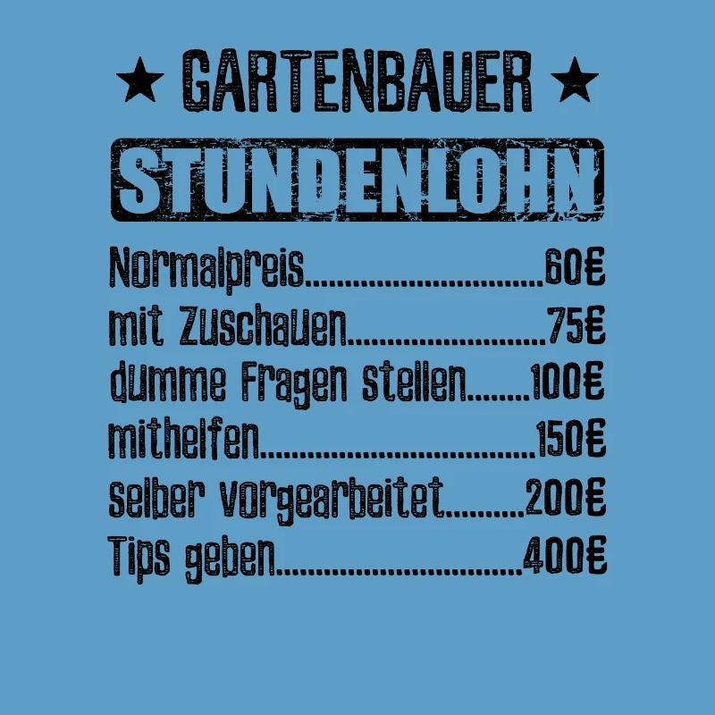 Stundenlohn Gartenbauer Beruf - Spruch