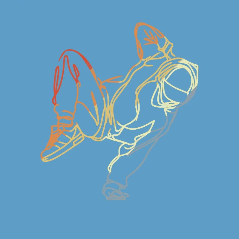 Retro Breakdancer Sketch