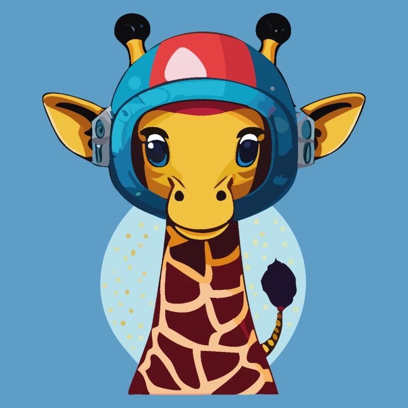 Girafe de l’espace avec casque