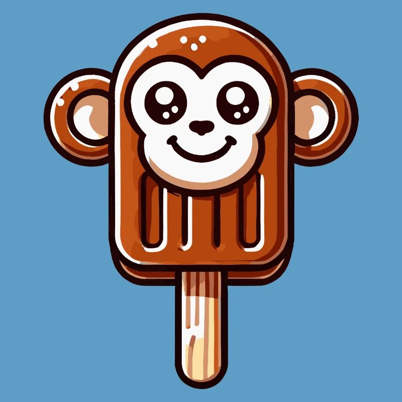 Ein Eis in Form eines lächelnden Äffchens