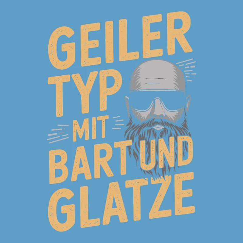 Geiler Typ Mit Bart & Glatze Glatzkopf Bartträger