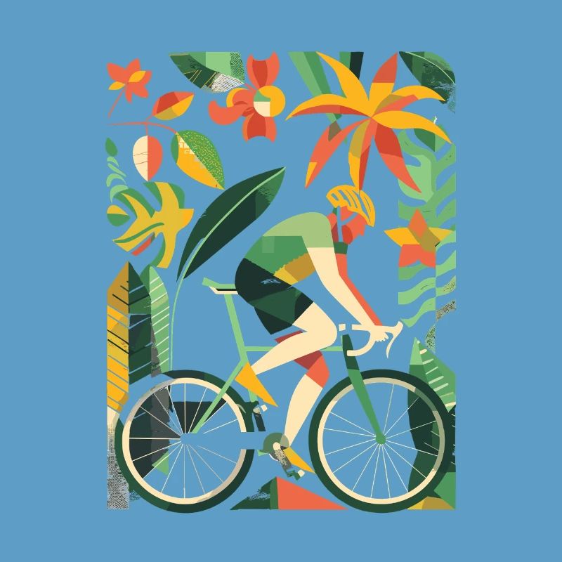 Fahrradfahrer Comic Look