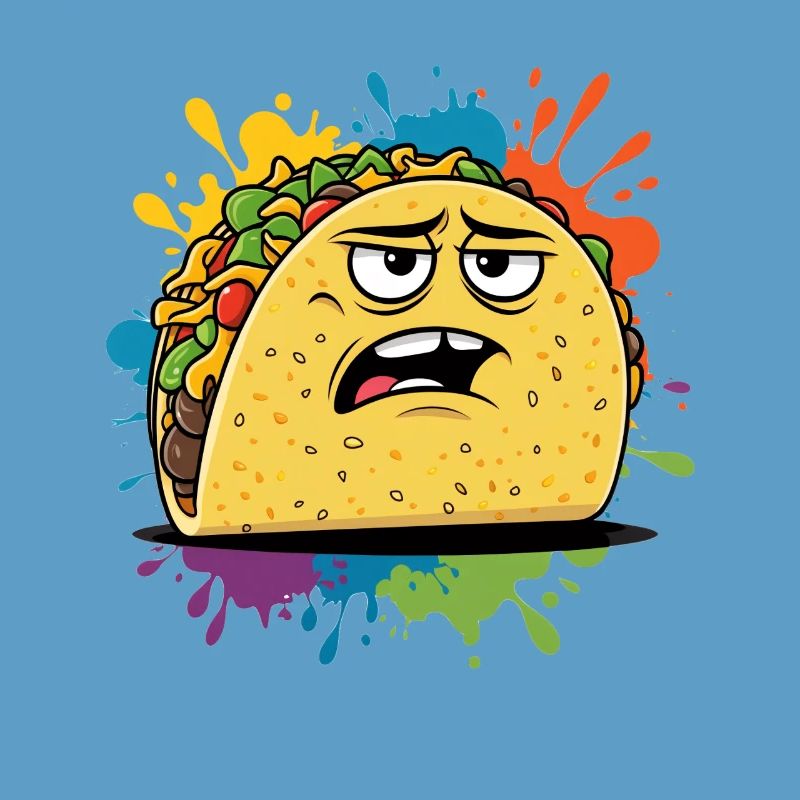 Graphique de taco élégant avec expression