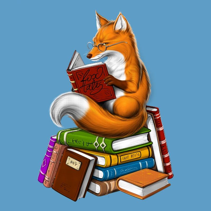 Fuchs liest ein Buch