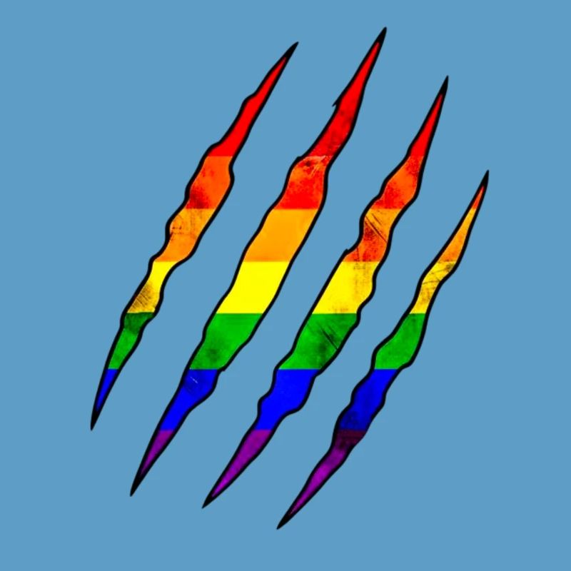 Pride Claw Rainbow Statement Scratch Trace