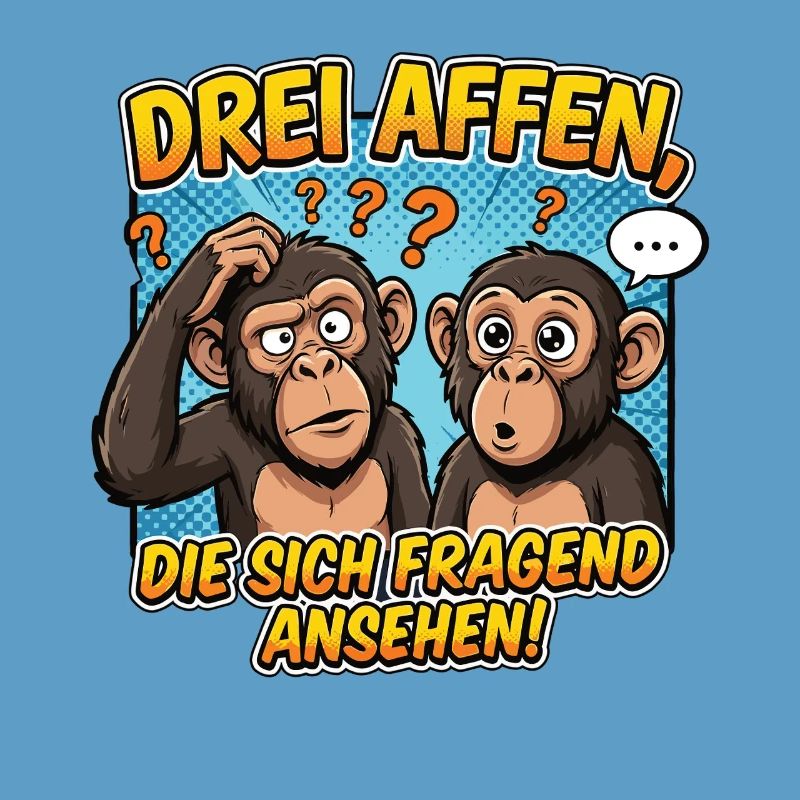 Three Monkeys Confusion – Funny Comic Design