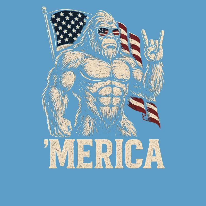 Amerika Bigfoot Lustiger Bigfoot zum 4. Juli Ameri