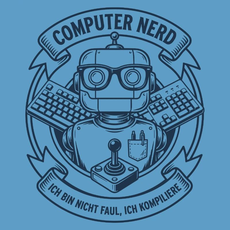 Computer Nerd Robot Logo