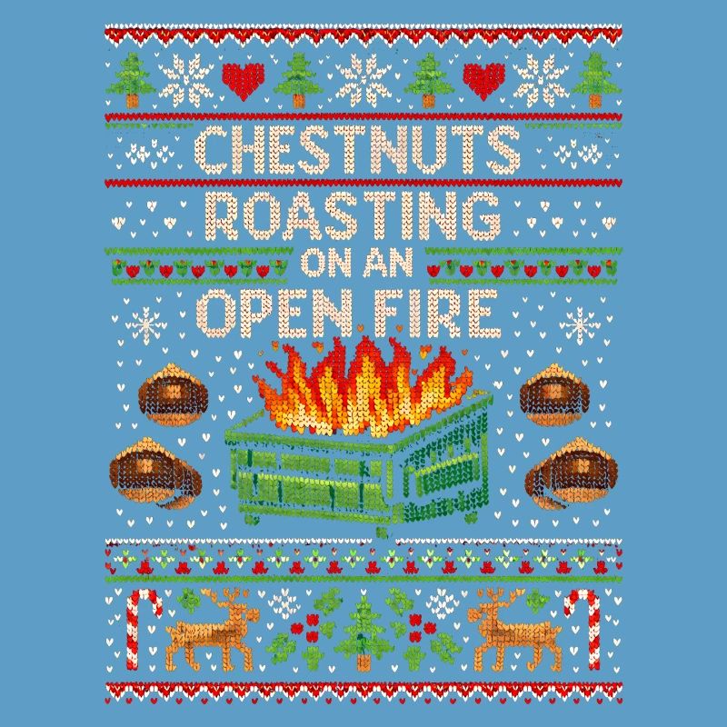 Roasting chestnuts on an open fire garbage can