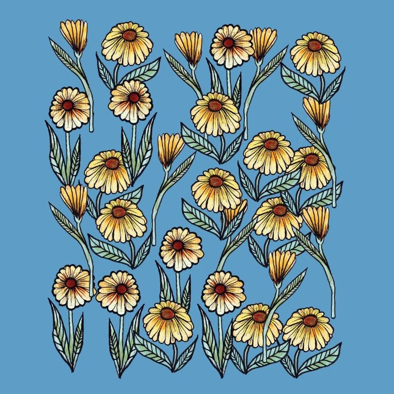 Sunlit Daisy Floral Pattern