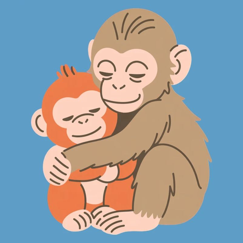 Hugging Monkey Duo