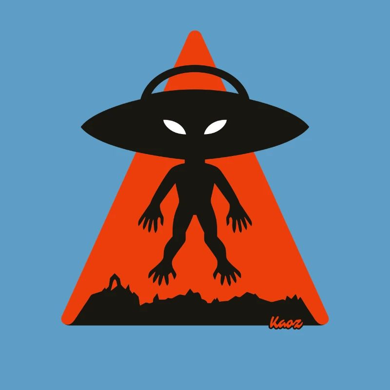 Alien Shadow Under Orange Triangle