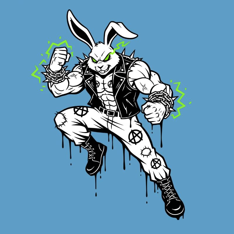 Heavy Metal Easter Bunny Rocker Easter Hardcore Bunny