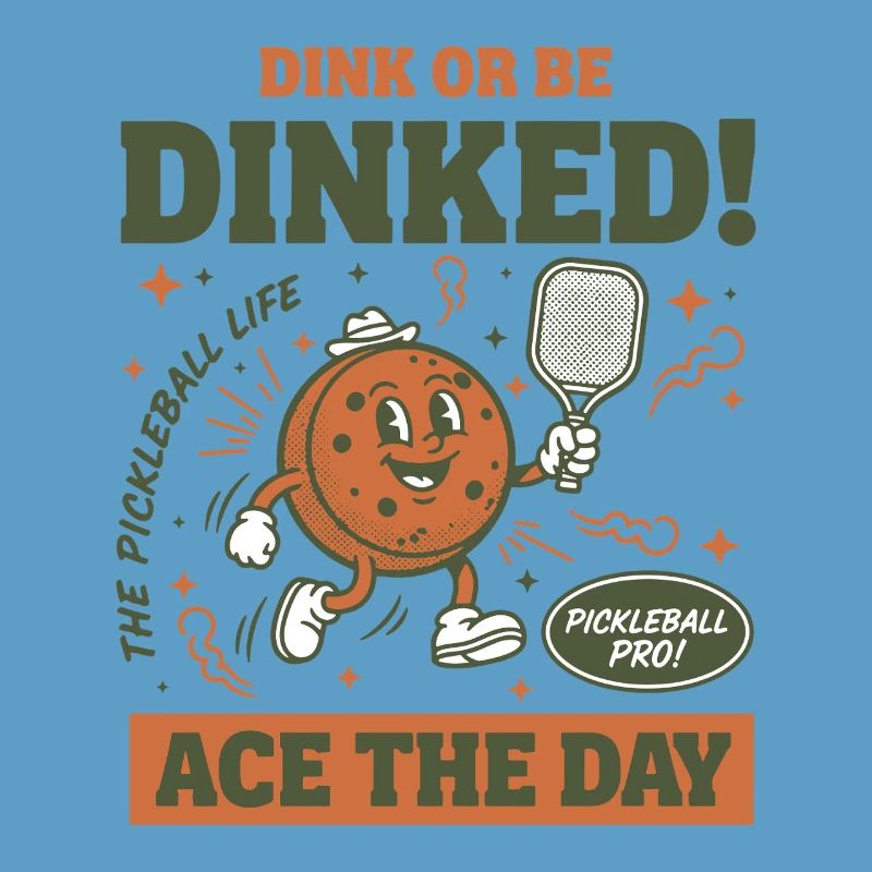 Pickleball-lustiger Spieler Dink Oder Werde Dinked Ace The