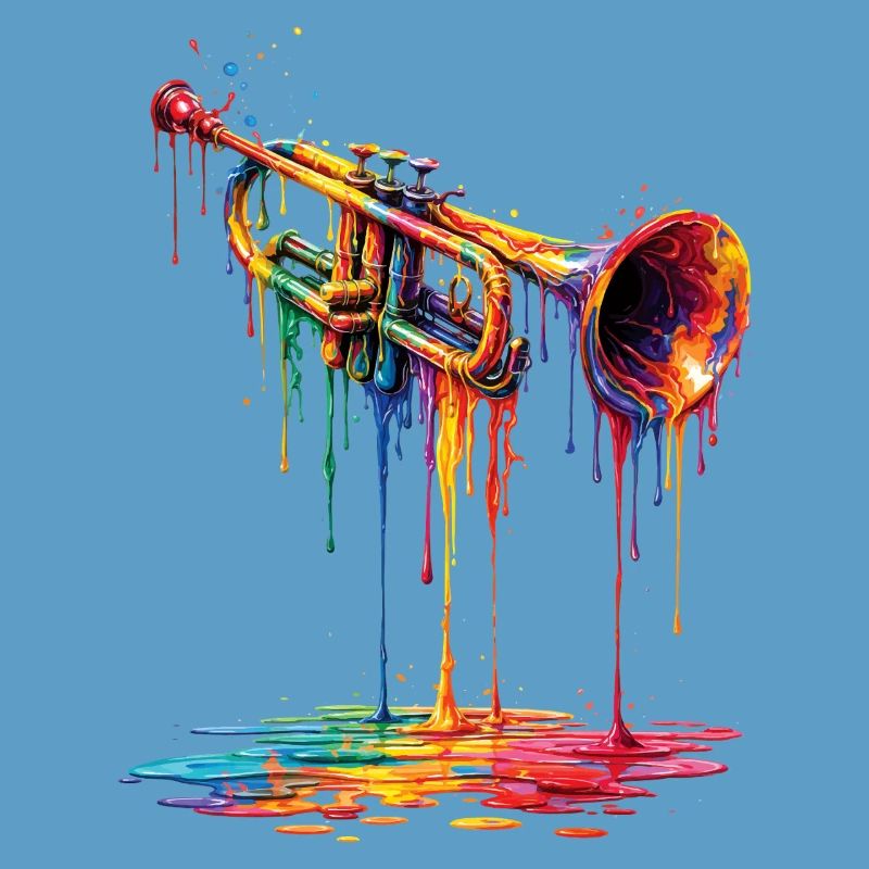 Trumpet mit tropfender Farbe