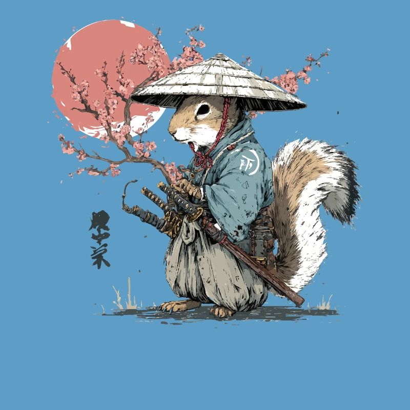 Squirrel Samurai in Sakura Robes