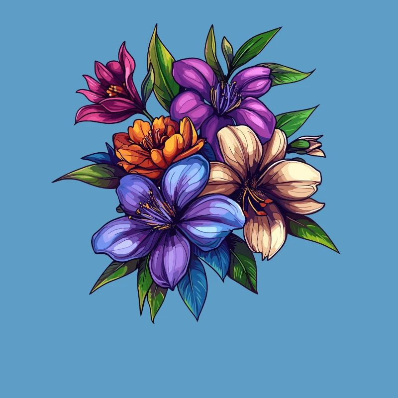 Bouquet de fleurs tropicales – Explosion de couleurs