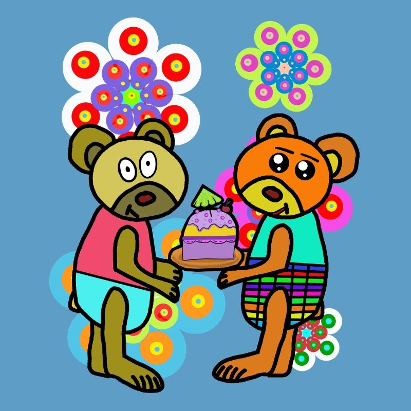 Retro Teddy Blumen Geburtstag Muttertag  Bär