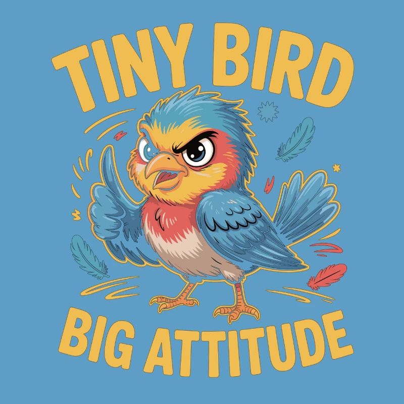 Tiny Bird Big Attitude Vogel Spruch
