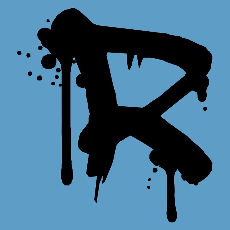 R Graffiti spray drops Farbklex
