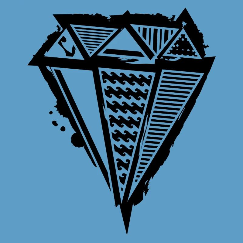 A diamond graffiti with different patterns