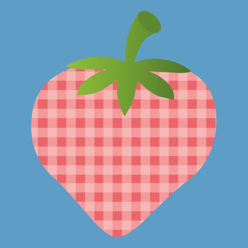 Strawberry with check pattern - personalizable