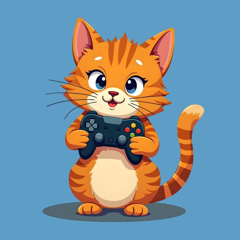 Kitten with game controller