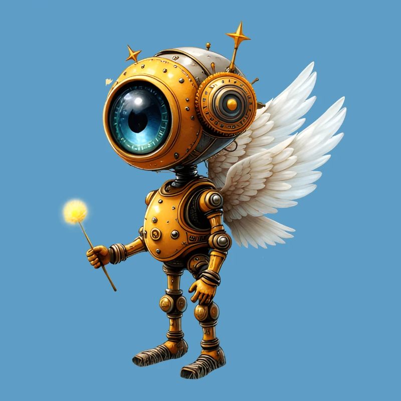 Steampunk Winged Robot