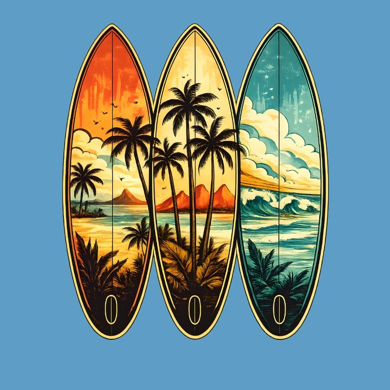 Tropisches Surf-Triptychon