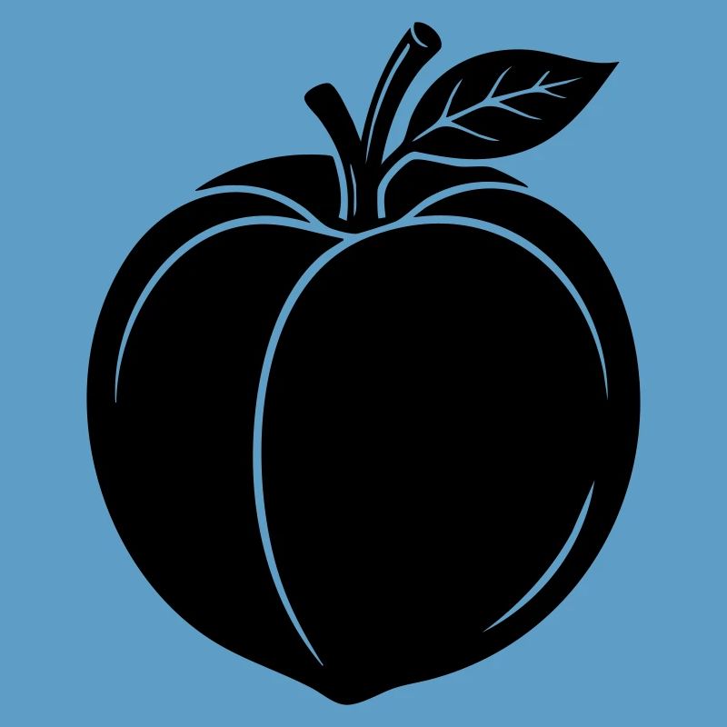 Peach Fruit Silhouette