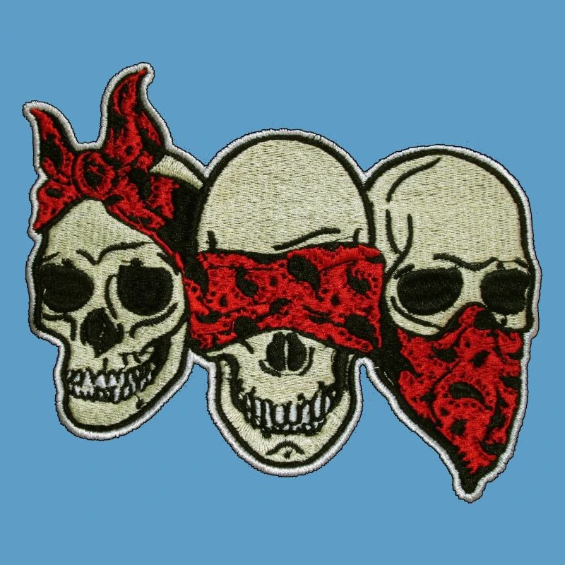 Three Skulls with Red Eye Mask / Three Skulls