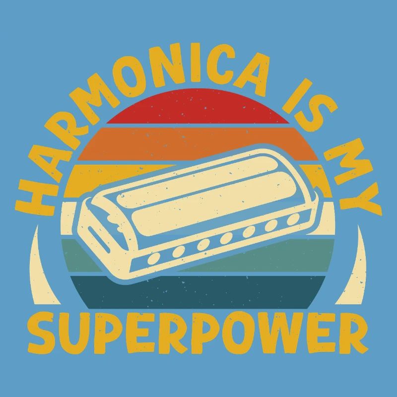 Funny Harmonica Player Is My Superpower Harmonica