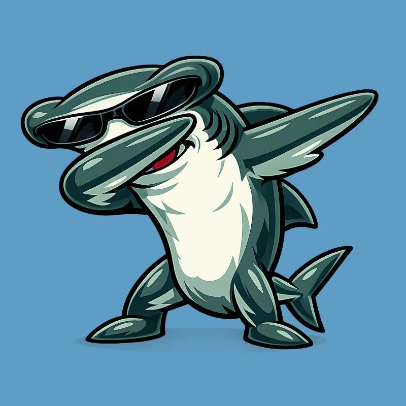 Dabbing hammerhead shark