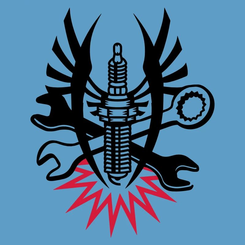 A spark plug with two wrenches