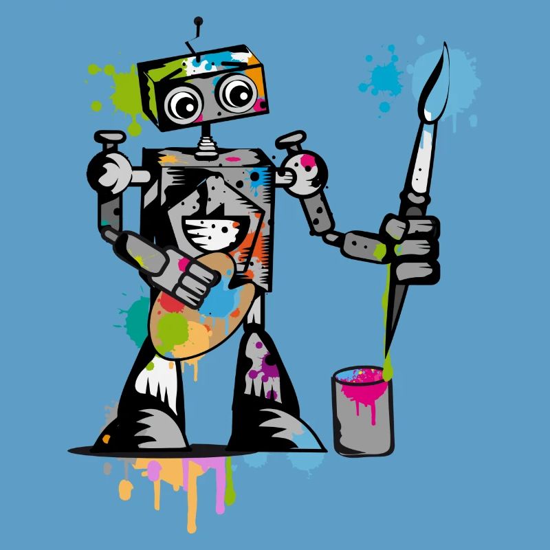 A robot with a brush