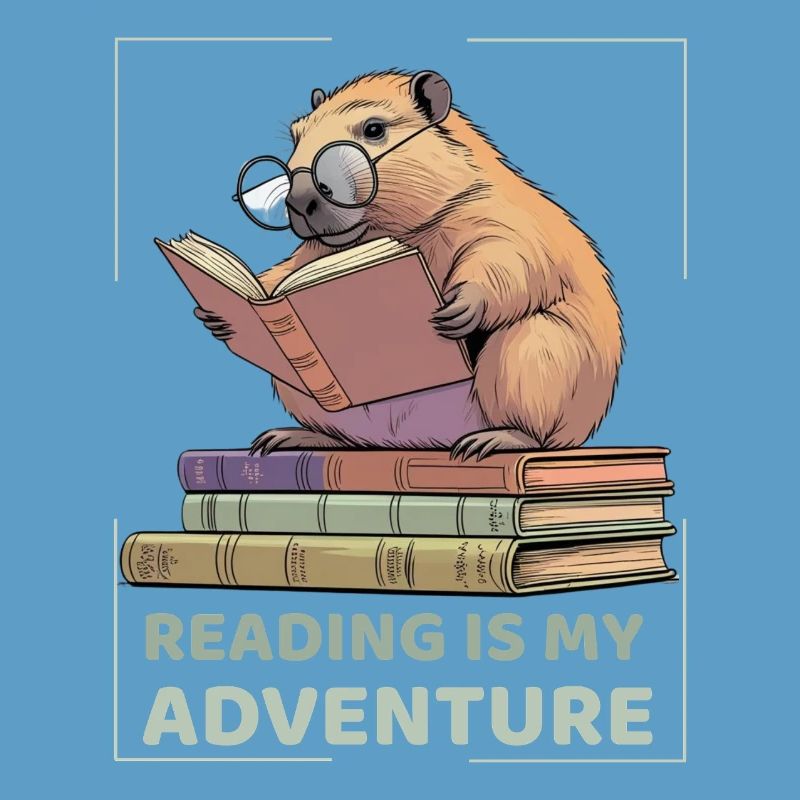 Capybara while reading -Reading adventure