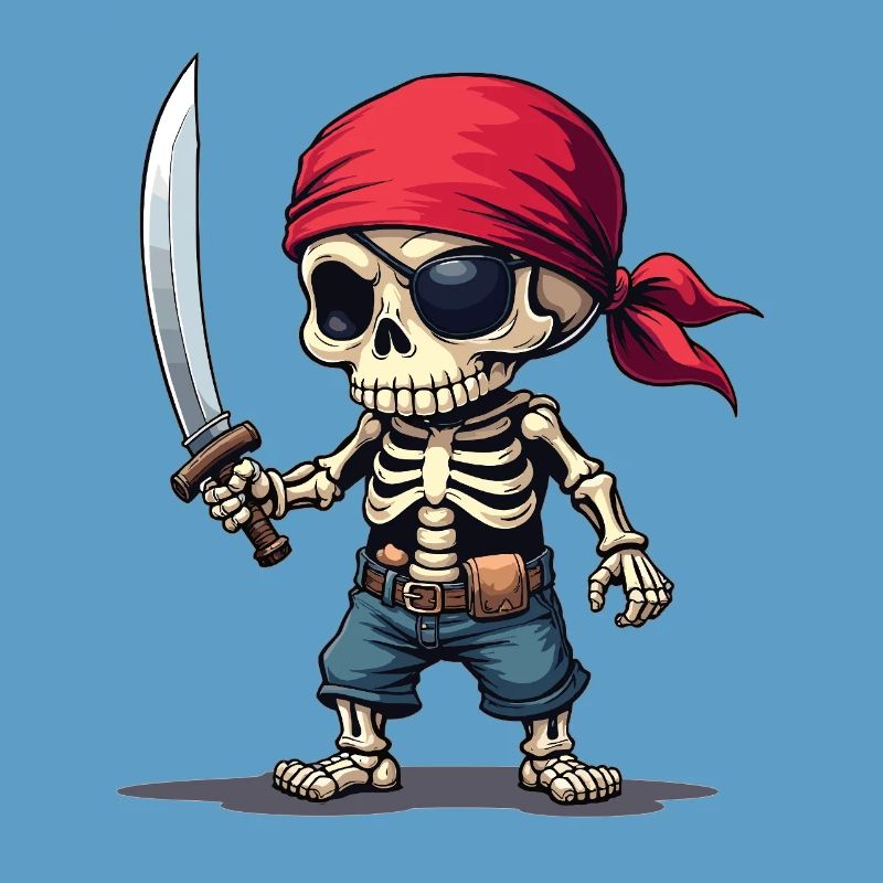 Squelette de pirate avec épée