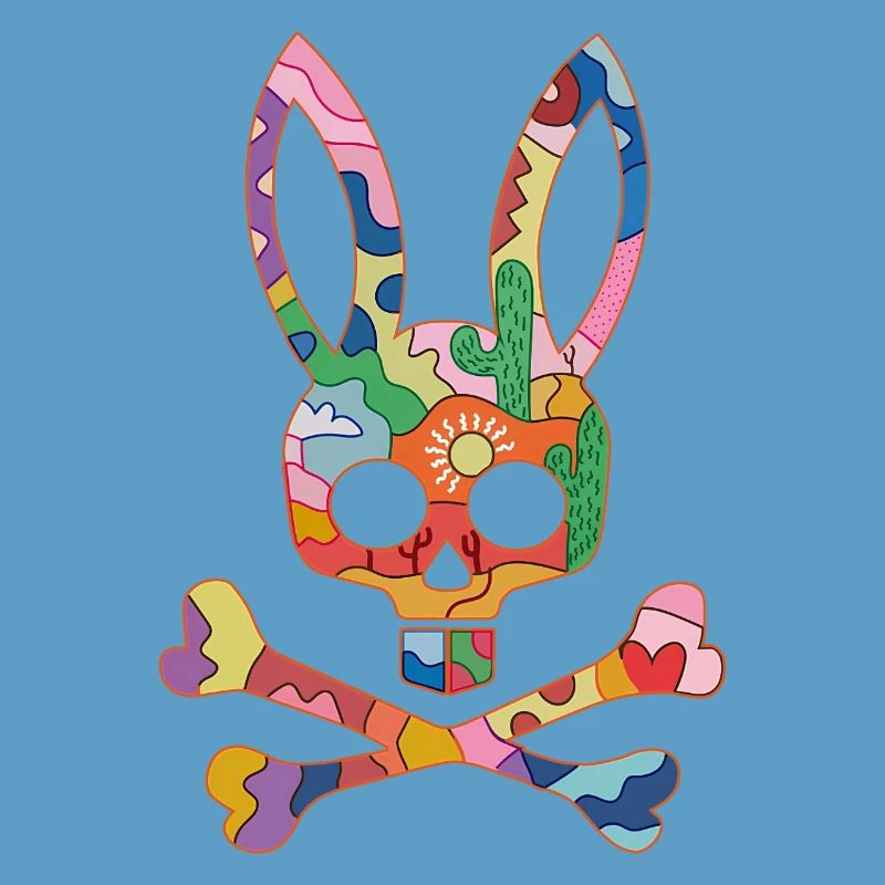 Rainbow Skull Bunny Patch