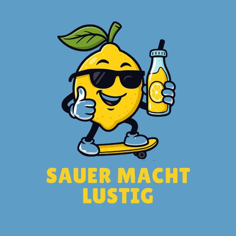 Sour Makes Funny Lemon Fruit Illustrations
