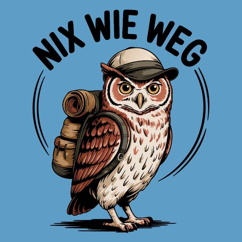 Wandering owl with backpack