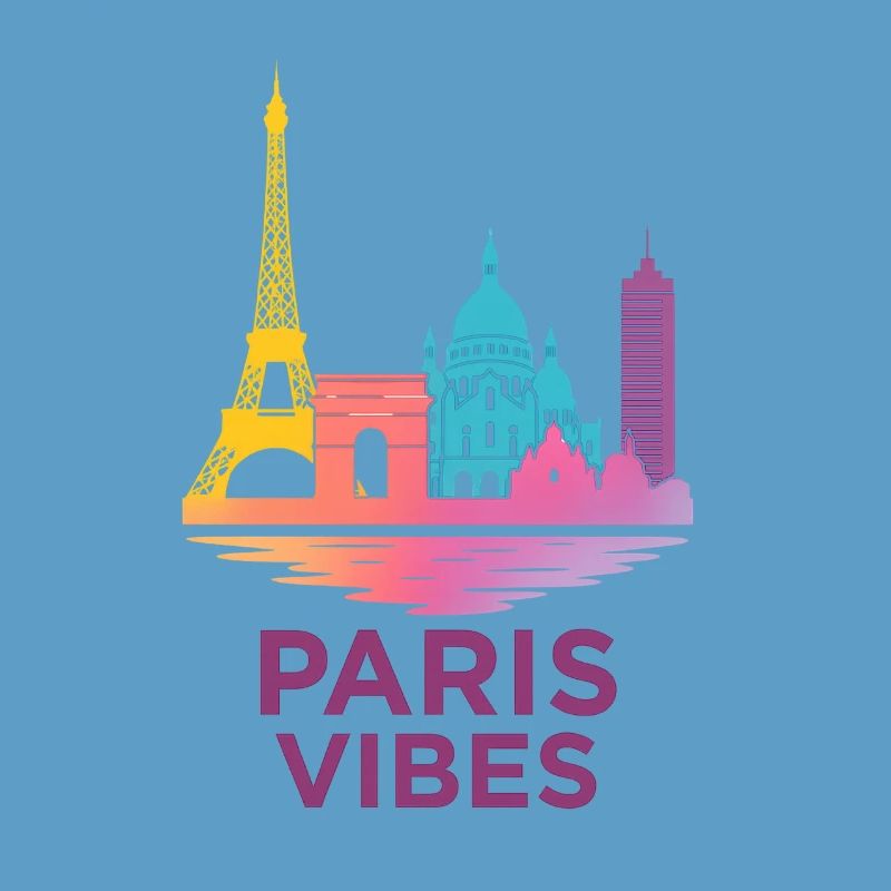 Paris Vibes Gradient Skyline