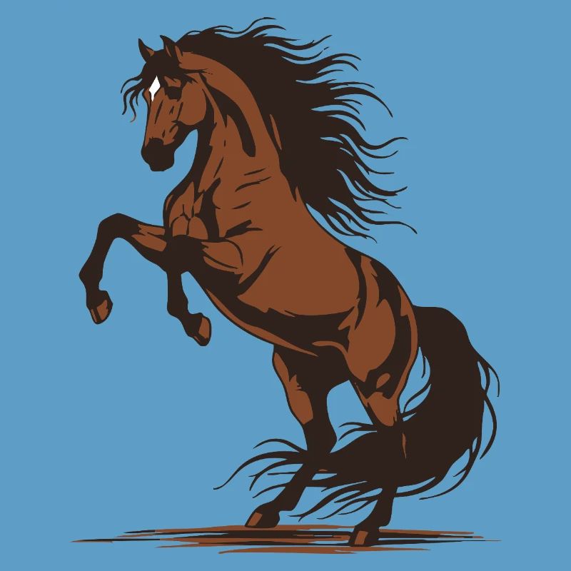 Demonstration eines wilden Reithengstes mit springendem Pferd